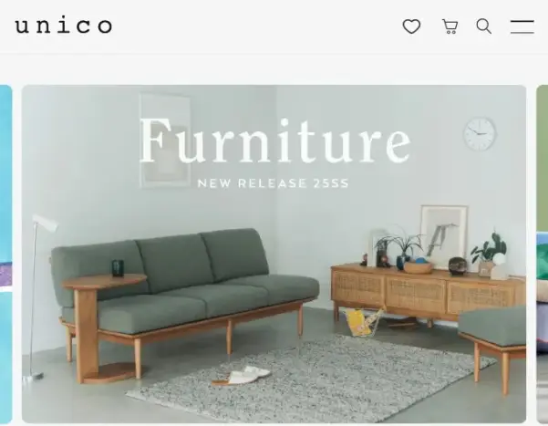 unicoのホーム画面