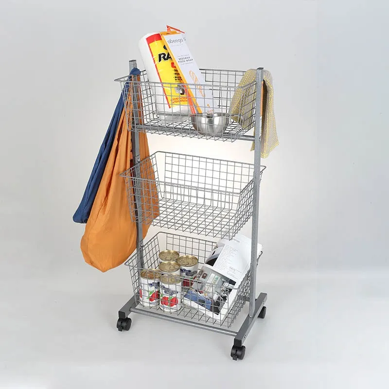 WIRE RACK WITH CASTORS HAMMERTONE GRAY