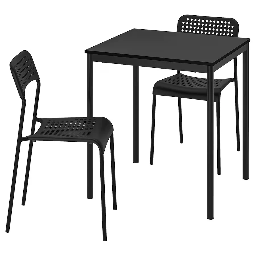 IKEAのテーブル&チェアセット（ブラック）