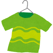 ハンガーに掛かったTシャツの画像